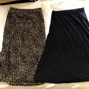 Lot of TWO Patterned Midi Skirts!